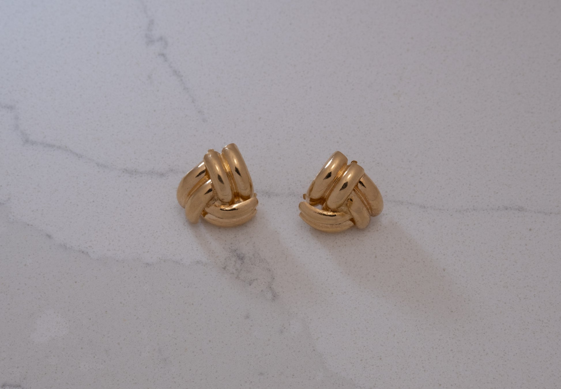 vintage gold italian knot earrings.