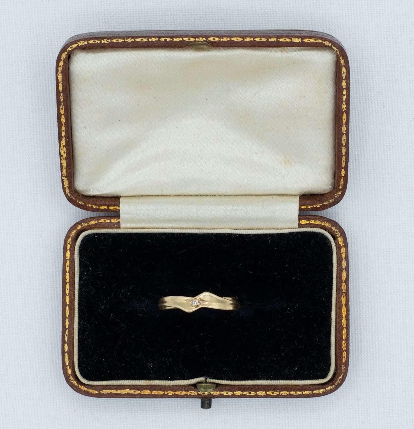 Gold Band with Diamond Nugget