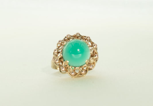 Apple Green Chrysoprase Statement Ring