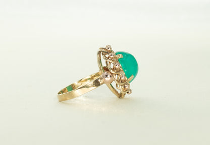 Apple Green Chrysoprase Statement Ring