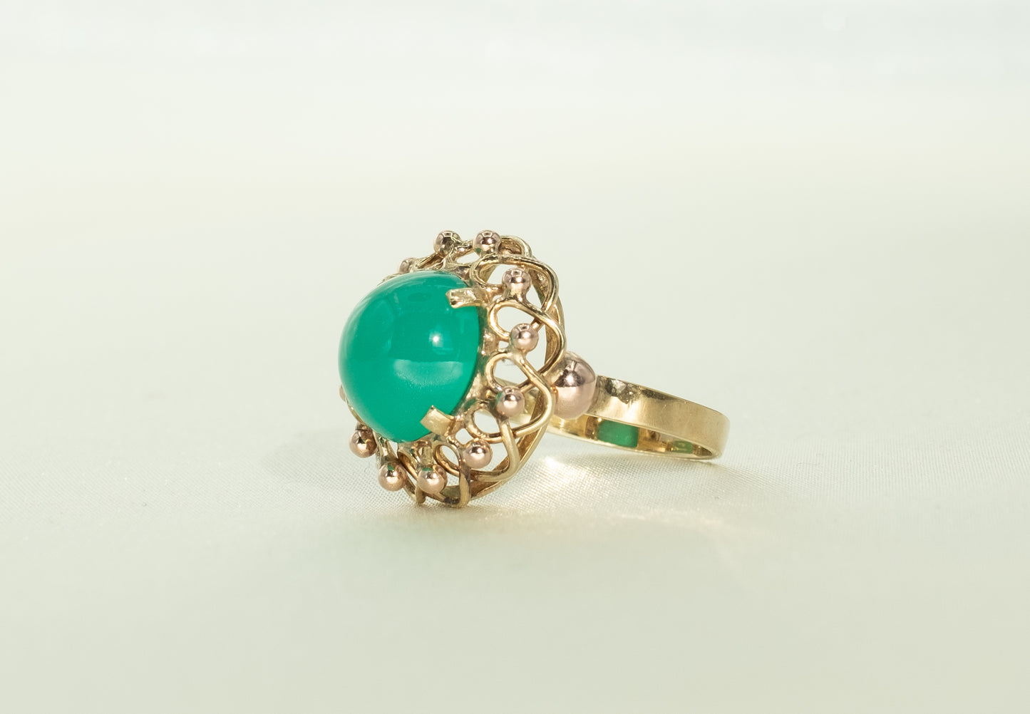 Apple Green Chrysoprase Statement Ring