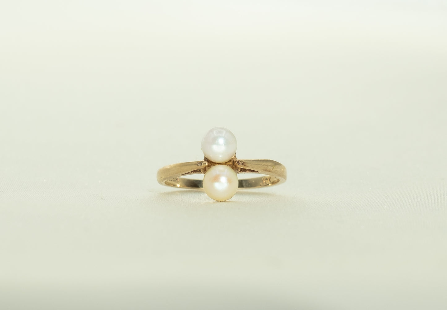 Double Cultured Pearl Gold Ring