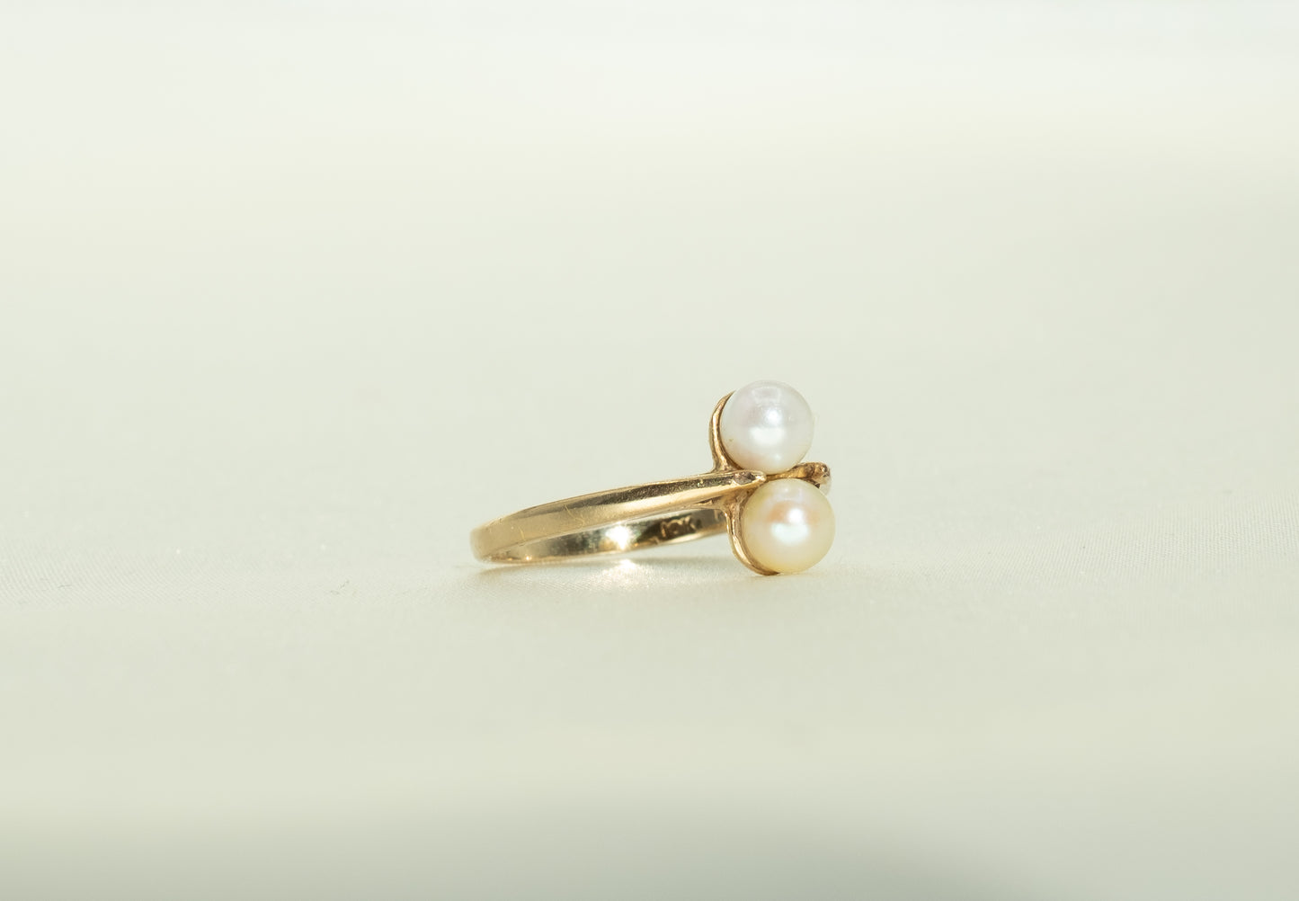 Double Cultured Pearl Gold Ring