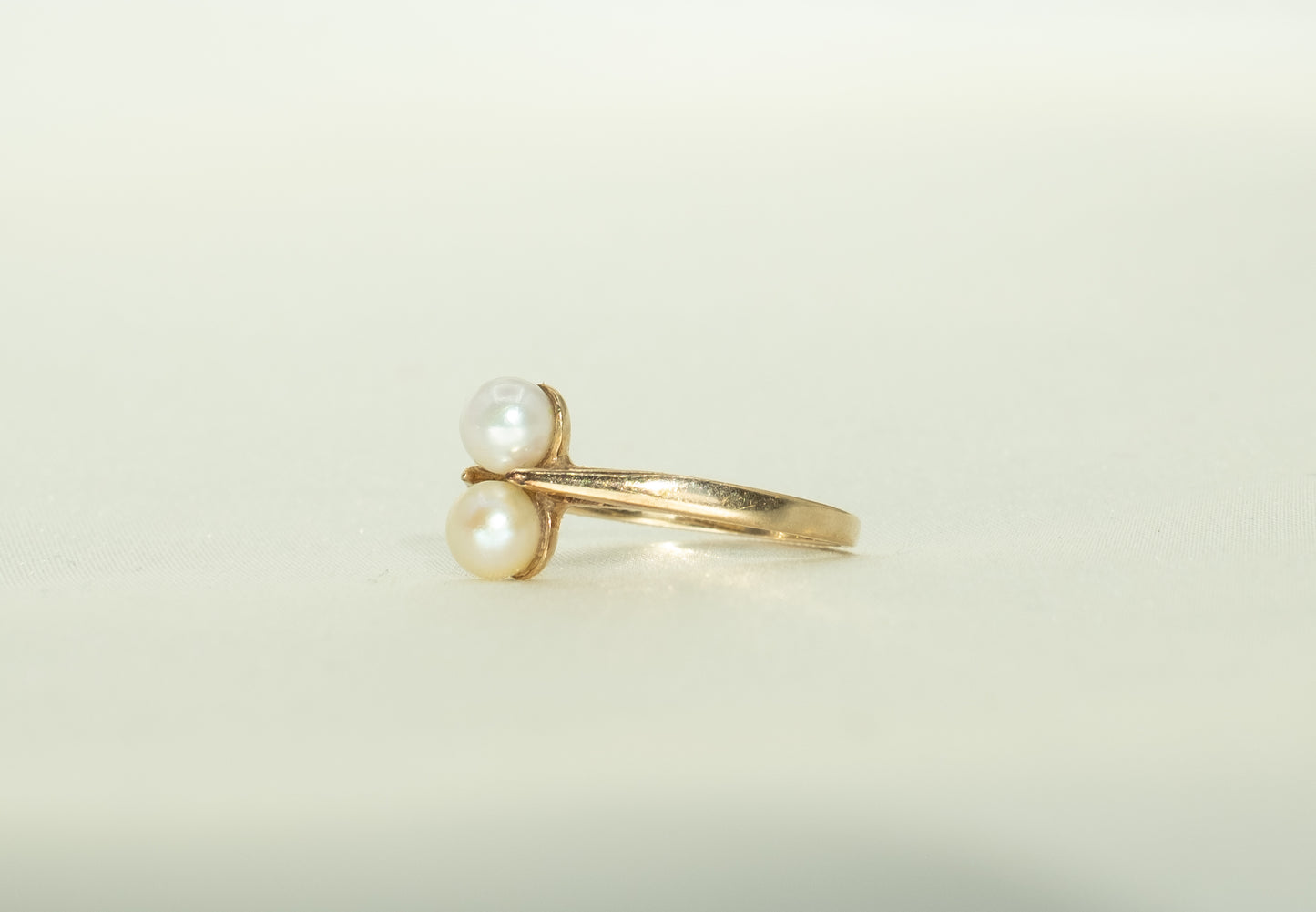 Double Cultured Pearl Gold Ring