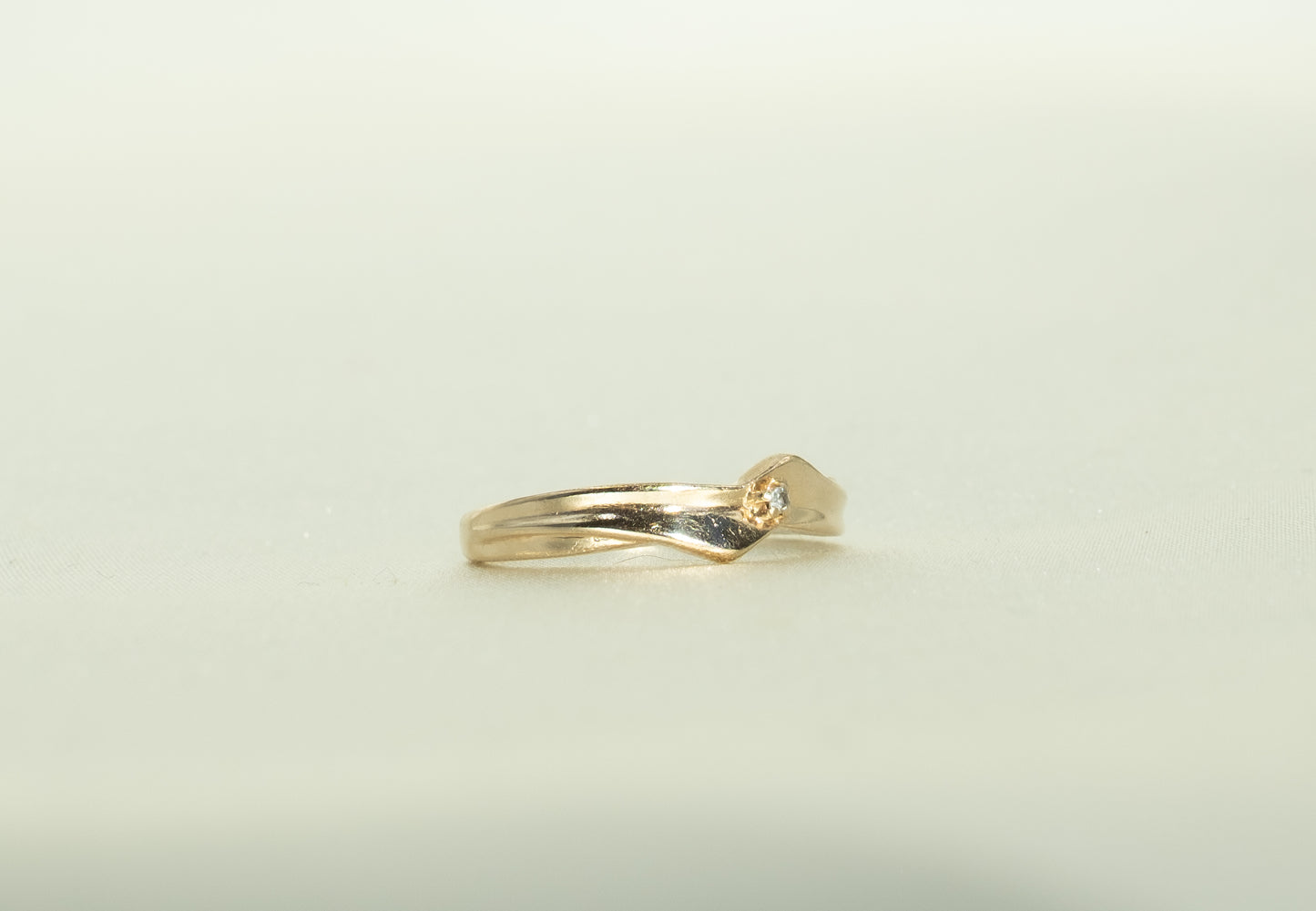 Gold Band with Diamond Nugget