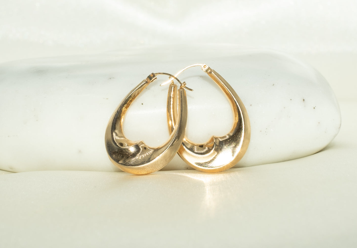 Large Vintage Hoop Swirl Earrings