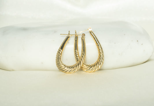 Large Vintage Croissant Dome Hoops