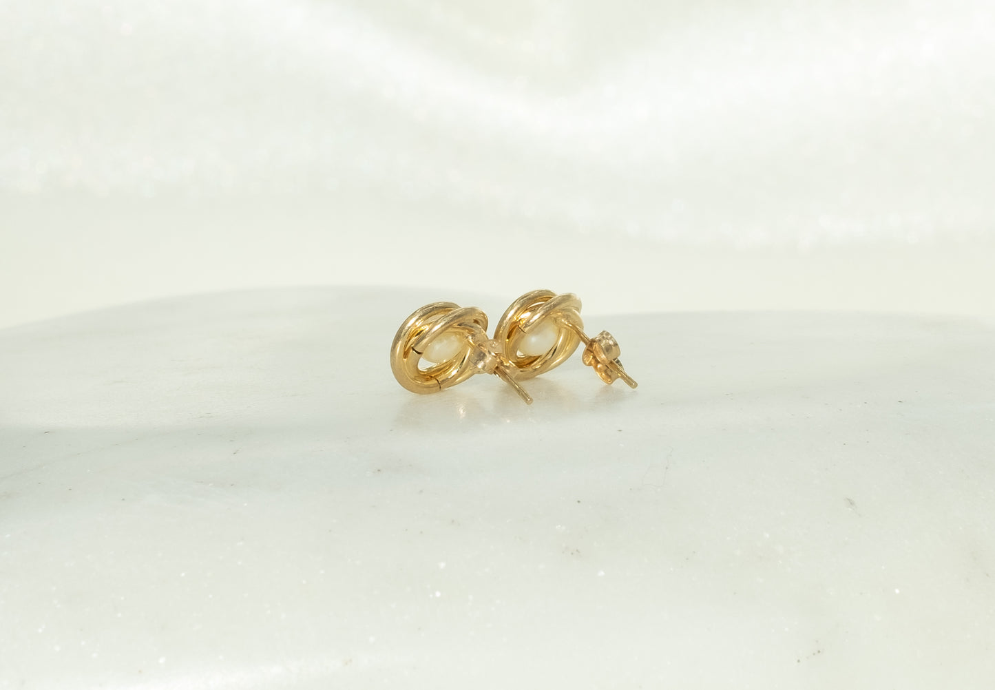 Pearl Love Knot Studs