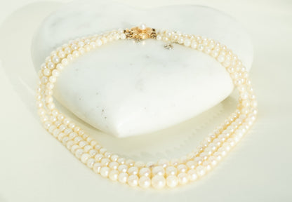 Triple Strand Cultured Pearl Chocker