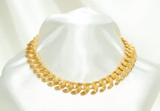 Vintage Monet Chunky Gold Necklace