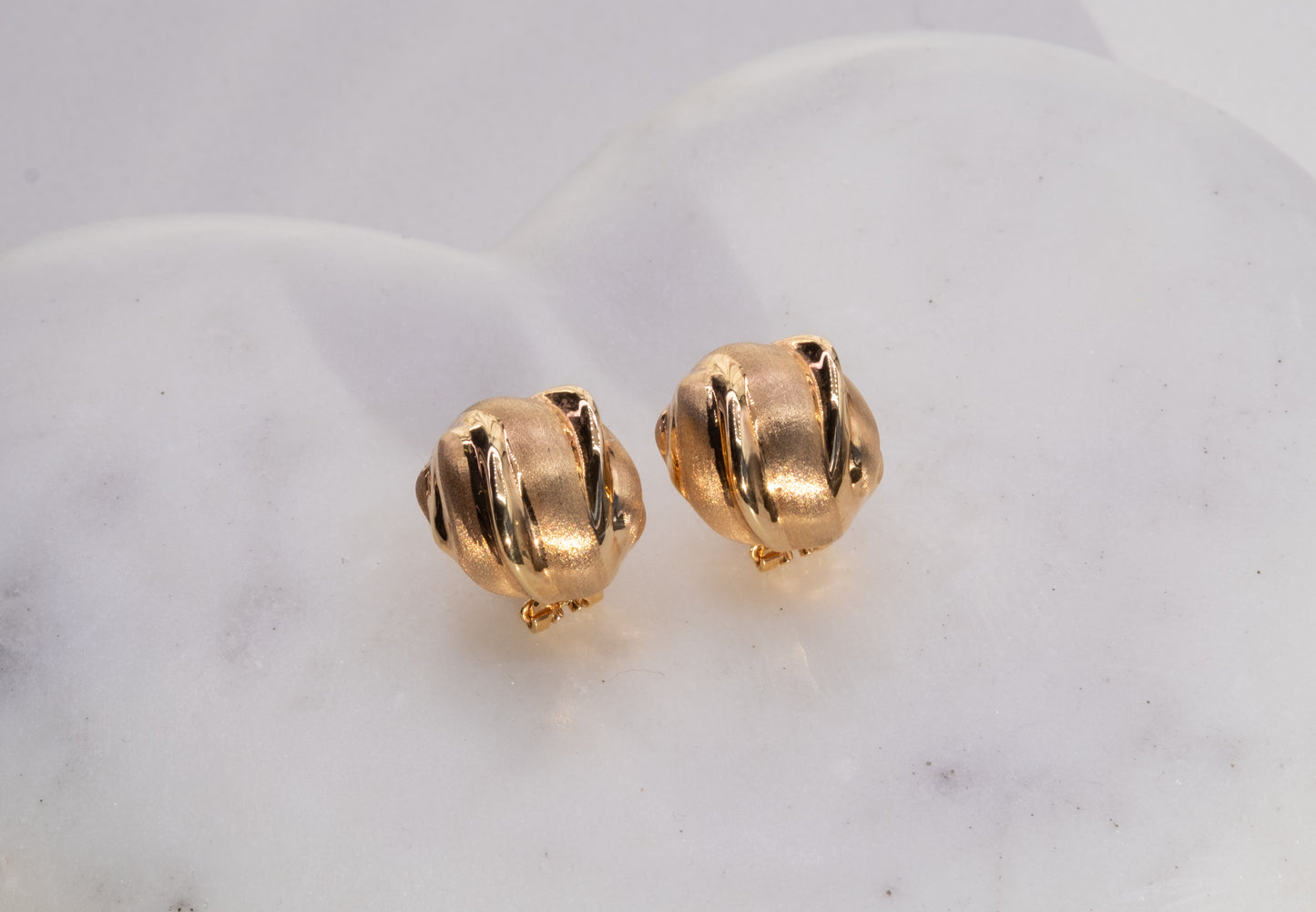 Italian Gold Textured Dome Earrings