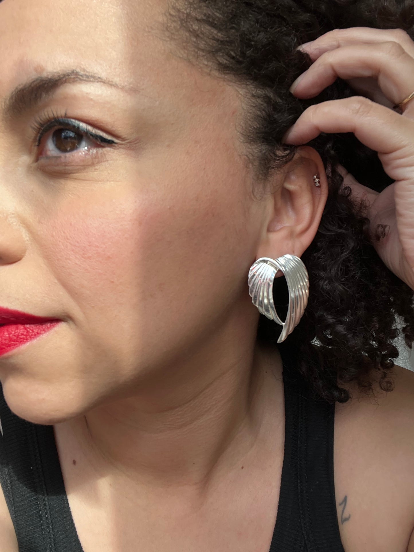 Italian Silver Wings Earrings