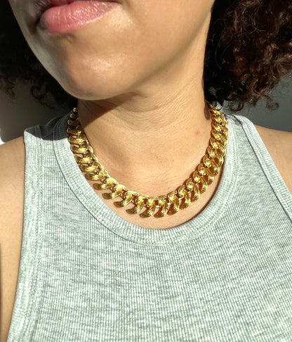 Vintage Monet Chunky Gold Necklace