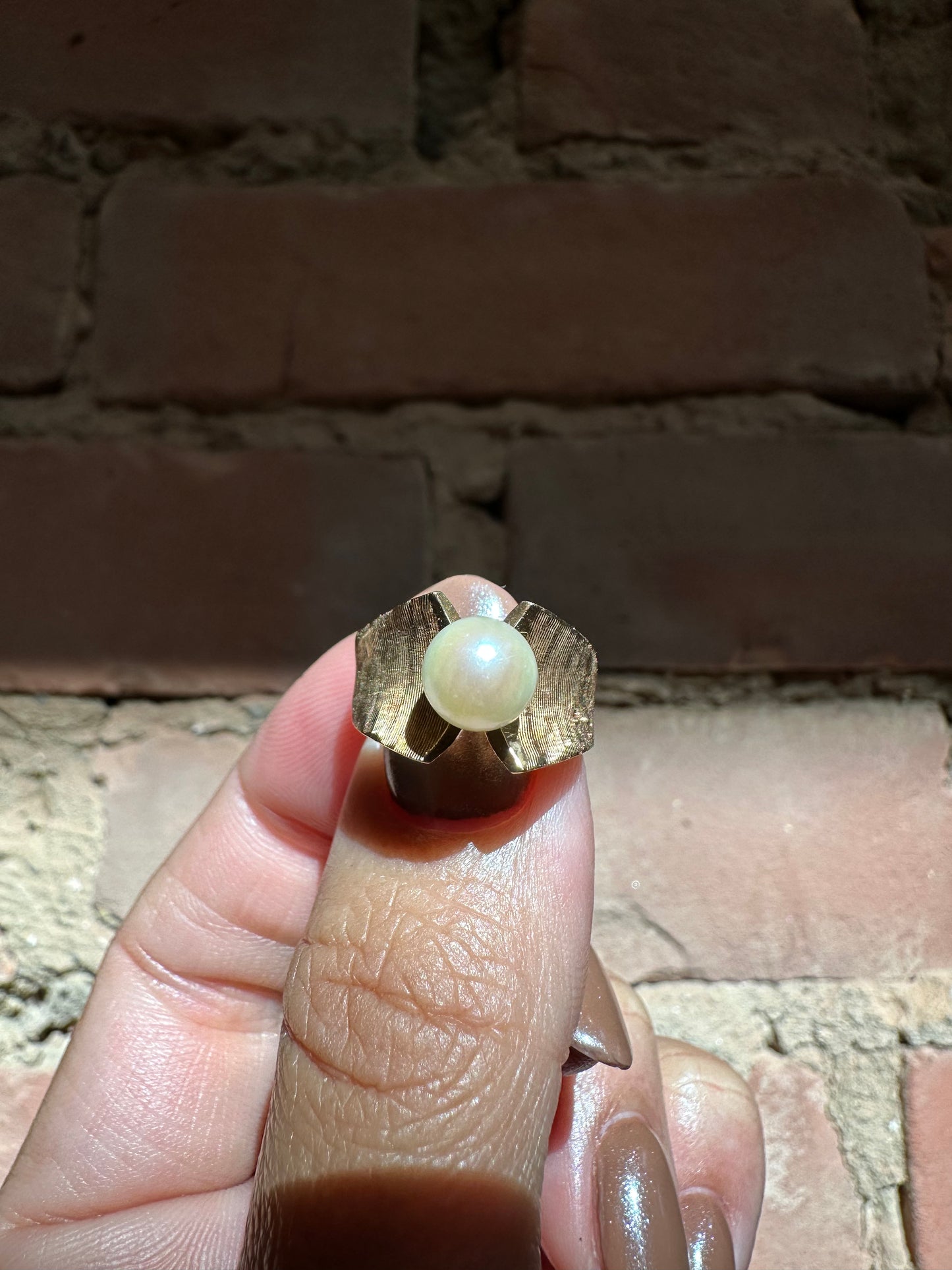 Antique Solitaire Pearl Ring