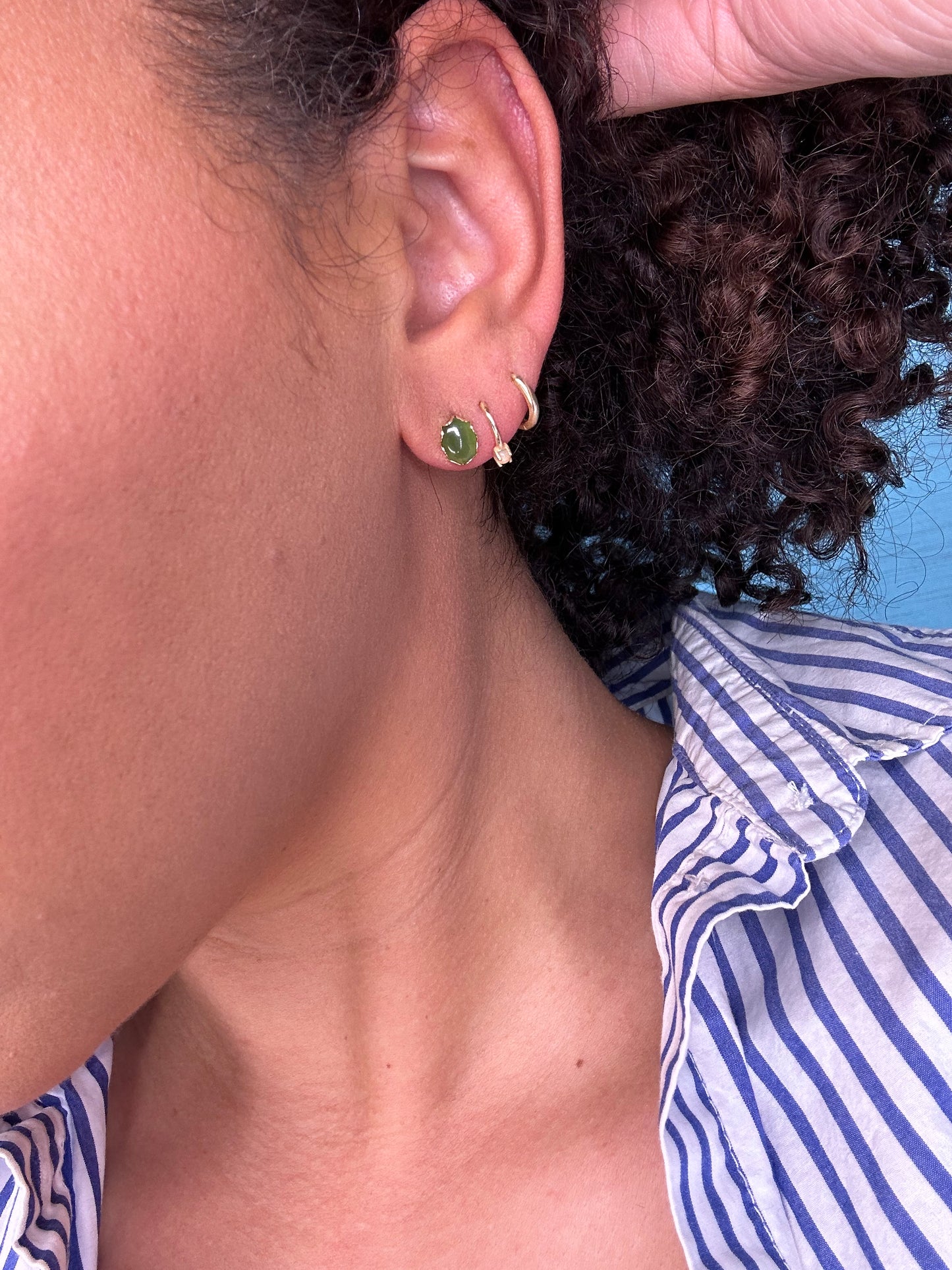 Dainty Jade Stud Earrings