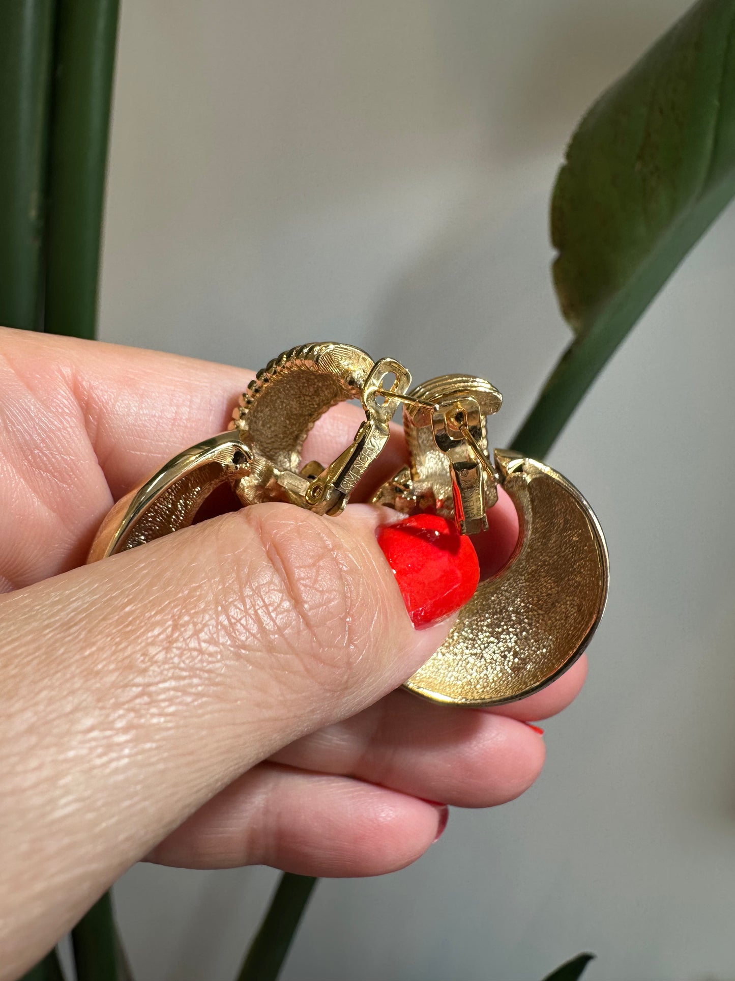 Givenchy Gold Door Knocker Pierced Earrings