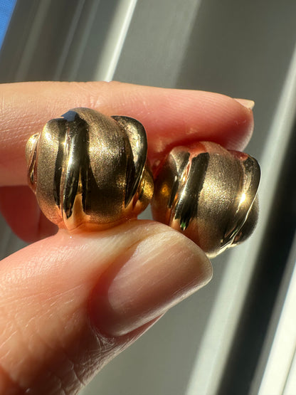 Italian Gold Textured Dome Earrings