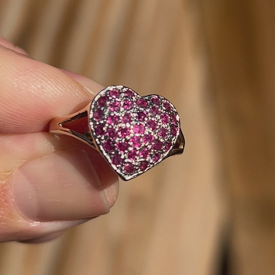 Amethyst Cluster Heart Ring