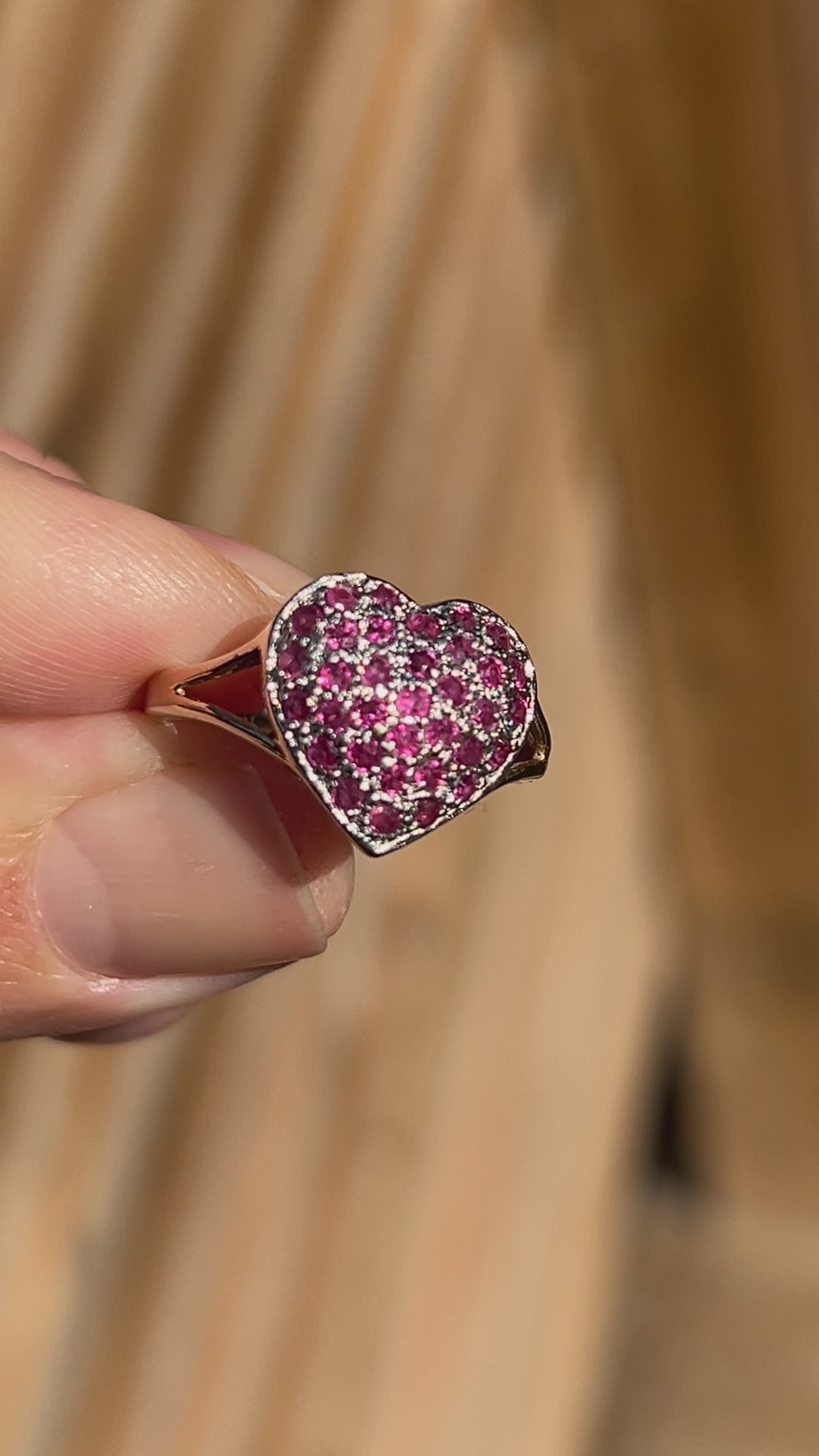 Amethyst Cluster Heart Ring