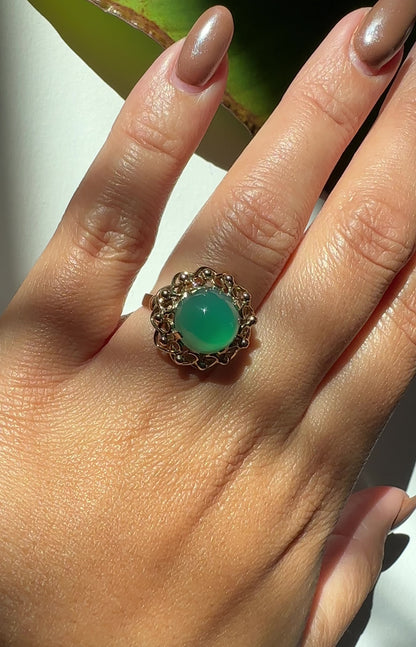 Apple Green Chrysoprase Statement Ring