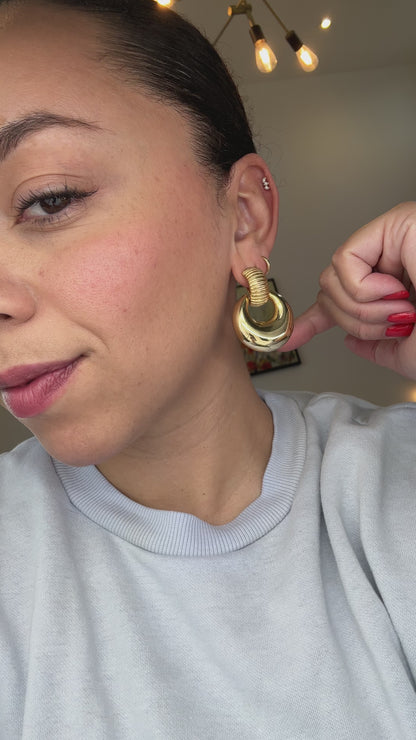 Givenchy Gold Door Knocker Pierced Earrings