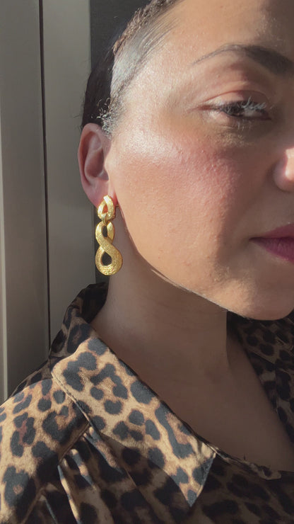 Infinity Gold Door Knocker Earrings